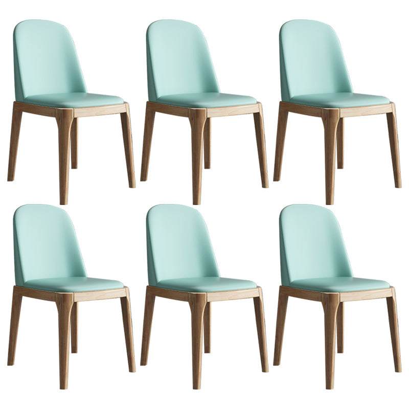 Scandinavian Home Side Chair Parsons Back Wood Armless Dining Room Chair Gray-Green 6 Piece Set Clearhalo ' kitchen&dining_furn' 'Dining Chairs' 'Dining Tables & Seating' 'dining_chair' 'furn' 'furn_dining_chair' 'Furniture' 'furniture_dining_chair' 'Kitchen & Dining Furniture' 'kitchen' 3827442