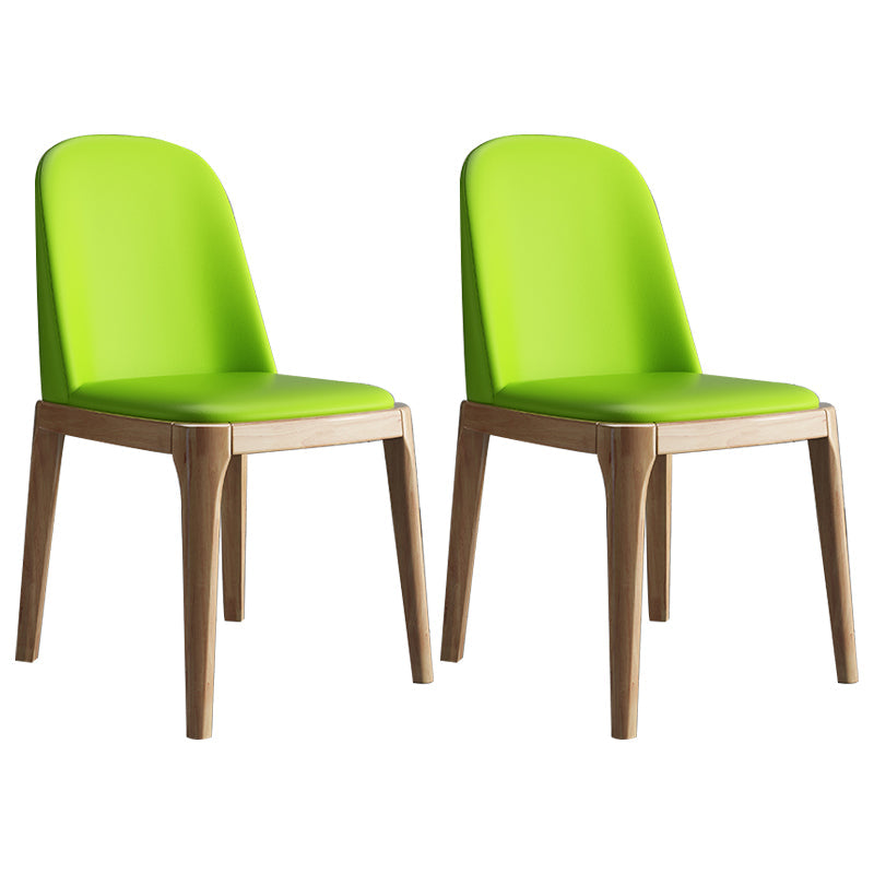Scandinavian Home Side Chair Parsons Back Wood Armless Dining Room Chair Fluorescent Yellow 2 Piece Set Clearhalo ' kitchen&dining_furn' 'Dining Chairs' 'Dining Tables & Seating' 'dining_chair' 'furn' 'furn_dining_chair' 'Furniture' 'furniture_dining_chair' 'Kitchen & Dining Furniture' 'kitchen' 3827443