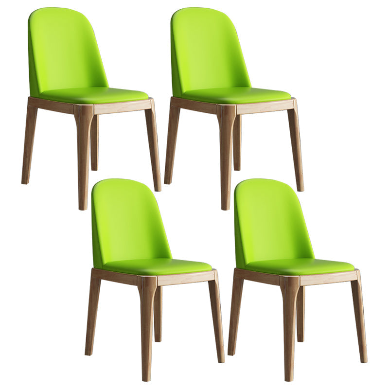 Scandinavian Home Side Chair Parsons Back Wood Armless Dining Room Chair Fluorescent Yellow 4 Piece Set Clearhalo ' kitchen&dining_furn' 'Dining Chairs' 'Dining Tables & Seating' 'dining_chair' 'furn' 'furn_dining_chair' 'Furniture' 'furniture_dining_chair' 'Kitchen & Dining Furniture' 'kitchen' 3827444