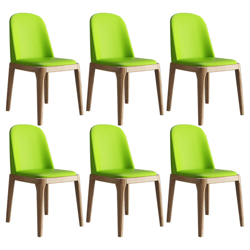 Scandinavian Home Side Chair Parsons Back Wood Armless Dining Room Chair Fluorescent Yellow 6 Piece Set Clearhalo ' kitchen&dining_furn' 'Dining Chairs' 'Dining Tables & Seating' 'dining_chair' 'furn' 'furn_dining_chair' 'Furniture' 'furniture_dining_chair' 'Kitchen & Dining Furniture' 'kitchen' 3827445