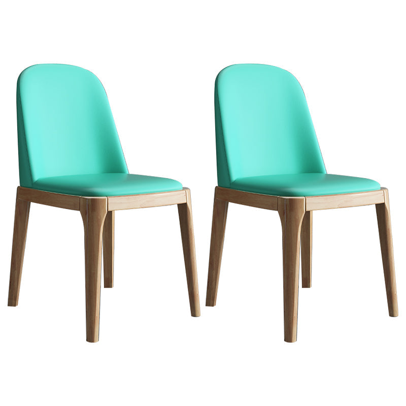 Scandinavian Home Side Chair Parsons Back Wood Armless Dining Room Chair Blue-Green 2 Piece Set Clearhalo ' kitchen&dining_furn' 'Dining Chairs' 'Dining Tables & Seating' 'dining_chair' 'furn' 'furn_dining_chair' 'Furniture' 'furniture_dining_chair' 'Kitchen & Dining Furniture' 'kitchen' 3827446