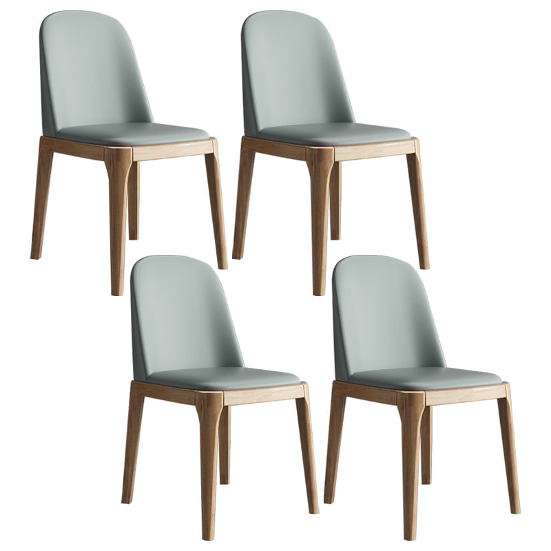 Scandinavian Home Side Chair Parsons Back Wood Armless Dining Room Chair Gray-Blue 4 Piece Set Clearhalo ' kitchen&dining_furn' 'Dining Chairs' 'Dining Tables & Seating' 'dining_chair' 'furn' 'furn_dining_chair' 'Furniture' 'furniture_dining_chair' 'Kitchen & Dining Furniture' 'kitchen' 3827450