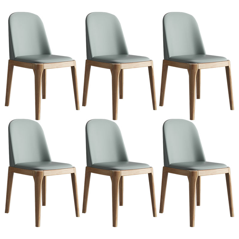 Scandinavian Home Side Chair Parsons Back Wood Armless Dining Room Chair Gray-Blue 6 Piece Set Clearhalo ' kitchen&dining_furn' 'Dining Chairs' 'Dining Tables & Seating' 'dining_chair' 'furn' 'furn_dining_chair' 'Furniture' 'furniture_dining_chair' 'Kitchen & Dining Furniture' 'kitchen' 3827451