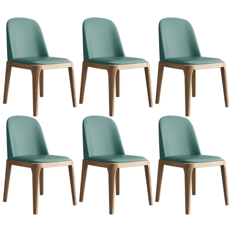 Scandinavian Home Side Chair Parsons Back Wood Armless Dining Room Chair Dark Blue 6 Piece Set Clearhalo ' kitchen&dining_furn' 'Dining Chairs' 'Dining Tables & Seating' 'dining_chair' 'furn' 'furn_dining_chair' 'Furniture' 'furniture_dining_chair' 'Kitchen & Dining Furniture' 'kitchen' 3827454