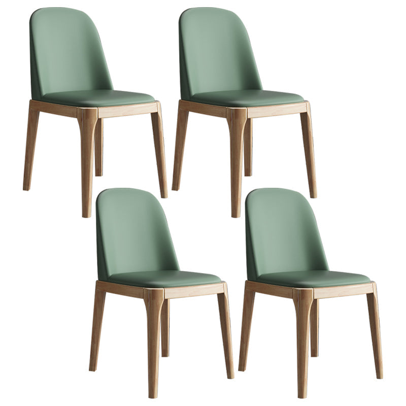 Scandinavian Home Side Chair Parsons Back Wood Armless Dining Room Chair Blackish Green 4 Piece Set Clearhalo ' kitchen&dining_furn' 'Dining Chairs' 'Dining Tables & Seating' 'dining_chair' 'furn' 'furn_dining_chair' 'Furniture' 'furniture_dining_chair' 'Kitchen & Dining Furniture' 'kitchen' 3827459