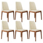 Scandinavian Home Side Chair Parsons Back Wood Armless Dining Room Chair Beige 6 Piece Set Clearhalo ' kitchen&dining_furn' 'Dining Chairs' 'Dining Tables & Seating' 'dining_chair' 'furn' 'furn_dining_chair' 'Furniture' 'furniture_dining_chair' 'Kitchen & Dining Furniture' 'kitchen' 3827463