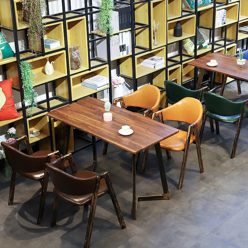 Industrial Style Leather Dining Side Chairs Open Back Dining Armless Chairs Clearhalo ' kitchen&dining_furn' 'Dining Chairs' 'Dining Tables & Seating' 'dining_chair' 'furn' 'furn_dining_chair' 'Furniture' 'furniture_dining_chair' 'Kitchen & Dining Furniture' 'kitchen' 3827467