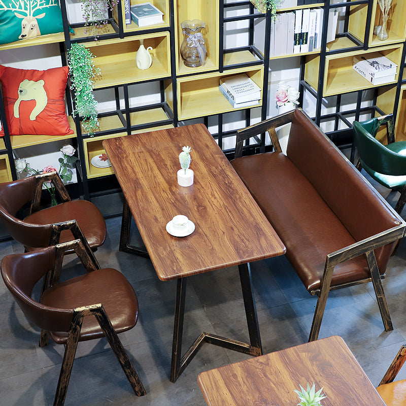 Industrial Style Leather Dining Side Chairs Open Back Dining Armless Chairs Clearhalo ' kitchen&dining_furn' 'Dining Chairs' 'Dining Tables & Seating' 'dining_chair' 'furn' 'furn_dining_chair' 'Furniture' 'furniture_dining_chair' 'Kitchen & Dining Furniture' 'kitchen' 3827468