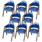 Industrial Style Leather Dining Side Chairs Open Back Dining Armless Chairs Blue 8 Piece Set Clearhalo ' kitchen&dining_furn' 'Dining Chairs' 'Dining Tables & Seating' 'dining_chair' 'furn' 'furn_dining_chair' 'Furniture' 'furniture_dining_chair' 'Kitchen & Dining Furniture' 'kitchen' 3827470