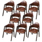Industrial Style Leather Dining Side Chairs Open Back Dining Armless Chairs Coffee 8 Piece Set Clearhalo ' kitchen&dining_furn' 'Dining Chairs' 'Dining Tables & Seating' 'dining_chair' 'furn' 'furn_dining_chair' 'Furniture' 'furniture_dining_chair' 'Kitchen & Dining Furniture' 'kitchen' 3827478