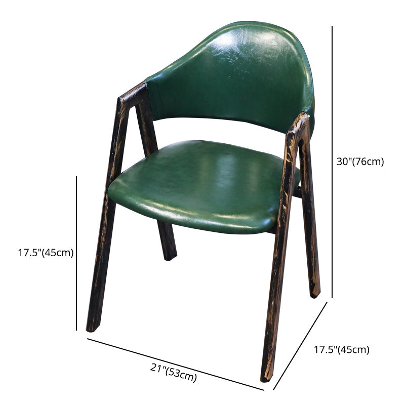 Industrial Style Leather Dining Side Chairs Open Back Dining Armless Chairs Clearhalo ' kitchen&dining_furn' 'Dining Chairs' 'Dining Tables & Seating' 'dining_chair' 'furn' 'furn_dining_chair' 'Furniture' 'furniture_dining_chair' 'Kitchen & Dining Furniture' 'kitchen' 3827481