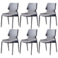 Contemporary Style Leather Dining Chairs Kitchen Armless Chairs with Metal Legs Dark Gray 6 Piece Set Clearhalo ' kitchen&dining_furn' 'Dining Chairs' 'Dining Tables & Seating' 'dining_chair' 'furn' 'furn_dining_chair' 'Furniture' 'furniture_dining_chair' 'Kitchen & Dining Furniture' 'kitchen' 3827487