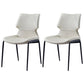 Contemporary Style Leather Dining Chairs Kitchen Armless Chairs with Metal Legs Light Gray 2 Piece Set Clearhalo ' kitchen&dining_furn' 'Dining Chairs' 'Dining Tables & Seating' 'dining_chair' 'furn' 'furn_dining_chair' 'Furniture' 'furniture_dining_chair' 'Kitchen & Dining Furniture' 'kitchen' 3827489
