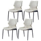 Contemporary Style Leather Dining Chairs Kitchen Armless Chairs with Metal Legs Light Gray 4 Piece Set Clearhalo ' kitchen&dining_furn' 'Dining Chairs' 'Dining Tables & Seating' 'dining_chair' 'furn' 'furn_dining_chair' 'Furniture' 'furniture_dining_chair' 'Kitchen & Dining Furniture' 'kitchen' 3827490