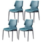 Contemporary Style Leather Dining Chairs Kitchen Armless Chairs with Metal Legs Blackish Green 4 Piece Set Clearhalo ' kitchen&dining_furn' 'Dining Chairs' 'Dining Tables & Seating' 'dining_chair' 'furn' 'furn_dining_chair' 'Furniture' 'furniture_dining_chair' 'Kitchen & Dining Furniture' 'kitchen' 3827496