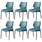 Contemporary Style Leather Dining Chairs Kitchen Armless Chairs with Metal Legs Blackish Green 6 Piece Set Clearhalo ' kitchen&dining_furn' 'Dining Chairs' 'Dining Tables & Seating' 'dining_chair' 'furn' 'furn_dining_chair' 'Furniture' 'furniture_dining_chair' 'Kitchen & Dining Furniture' 'kitchen' 3827498