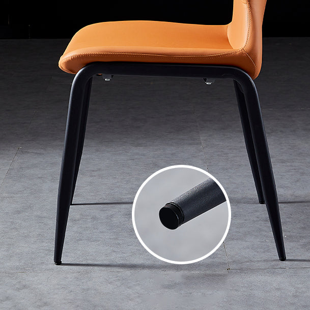 Contemporary Style Leather Dining Chairs Kitchen Armless Chairs with Metal Legs Clearhalo ' kitchen&dining_furn' 'Dining Chairs' 'Dining Tables & Seating' 'dining_chair' 'furn' 'furn_dining_chair' 'Furniture' 'furniture_dining_chair' 'Kitchen & Dining Furniture' 'kitchen' 3827499