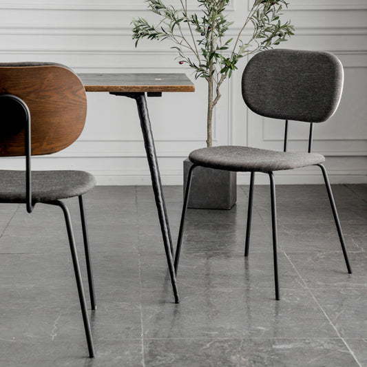 Industrial Style Linen Fabric Dining Chair Open Back Dining Side Armless Chair Clearhalo ' kitchen&dining_furn' 'Dining Chairs' 'Dining Tables & Seating' 'dining_chair' 'furn' 'furn_dining_chair' 'Furniture' 'furniture_dining_chair' 'Kitchen & Dining Furniture' 'kitchen' 3827507