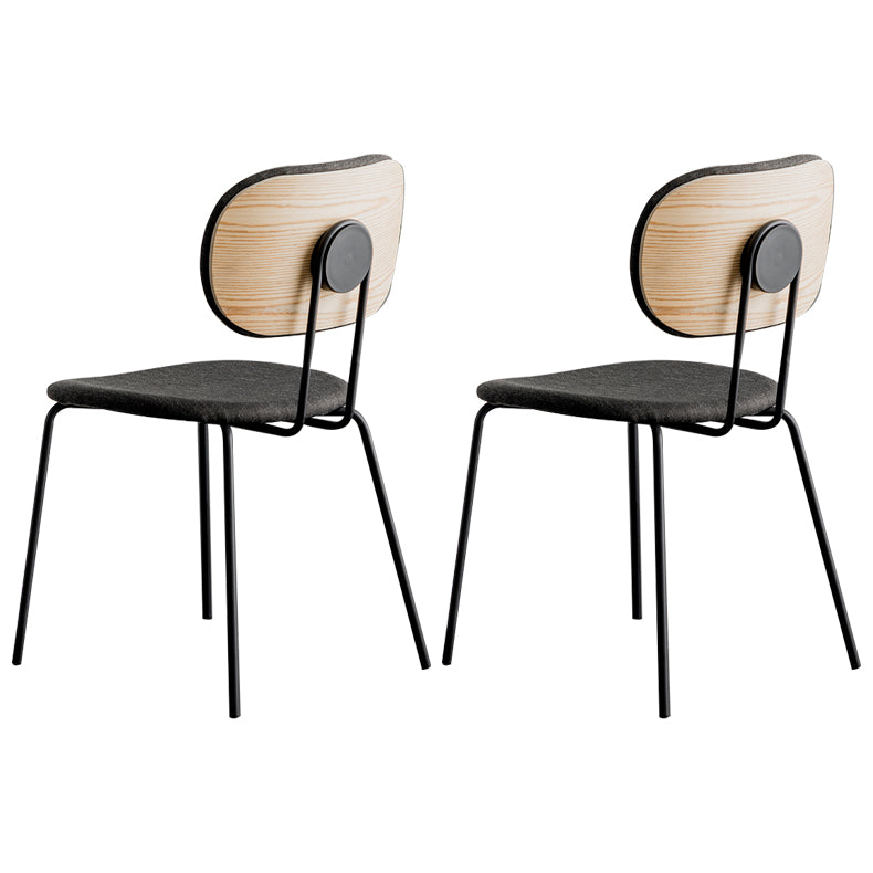 Industrial Style Linen Fabric Dining Chair Open Back Dining Side Armless Chair Natural 2 Piece Set Clearhalo ' kitchen&dining_furn' 'Dining Chairs' 'Dining Tables & Seating' 'dining_chair' 'furn' 'furn_dining_chair' 'Furniture' 'furniture_dining_chair' 'Kitchen & Dining Furniture' 'kitchen' 3827510