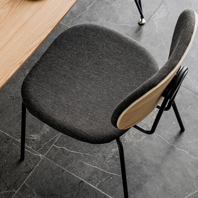 Industrial Style Linen Fabric Dining Chair Open Back Dining Side Armless Chair Clearhalo ' kitchen&dining_furn' 'Dining Chairs' 'Dining Tables & Seating' 'dining_chair' 'furn' 'furn_dining_chair' 'Furniture' 'furniture_dining_chair' 'Kitchen & Dining Furniture' 'kitchen' 3827521