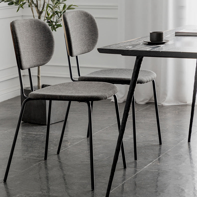 Industrial Style Linen Fabric Dining Chair Open Back Dining Side Armless Chair Clearhalo ' kitchen&dining_furn' 'Dining Chairs' 'Dining Tables & Seating' 'dining_chair' 'furn' 'furn_dining_chair' 'Furniture' 'furniture_dining_chair' 'Kitchen & Dining Furniture' 'kitchen' 3827523