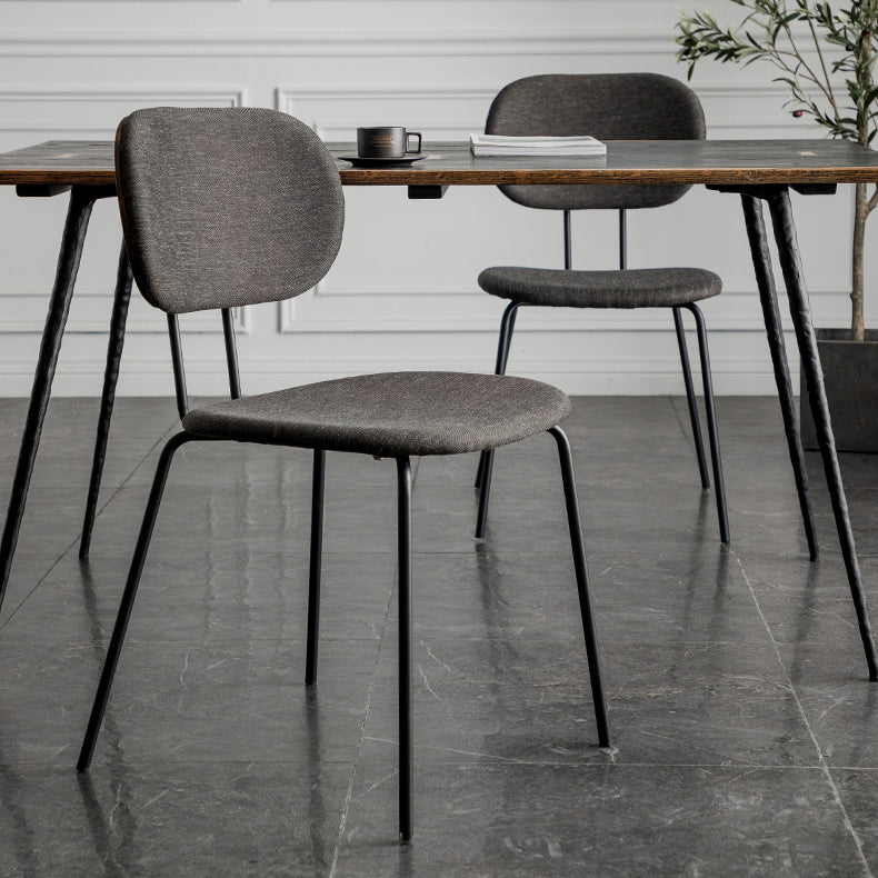 Industrial Style Linen Fabric Dining Chair Open Back Dining Side Armless Chair Clearhalo ' kitchen&dining_furn' 'Dining Chairs' 'Dining Tables & Seating' 'dining_chair' 'furn' 'furn_dining_chair' 'Furniture' 'furniture_dining_chair' 'Kitchen & Dining Furniture' 'kitchen' 3827524