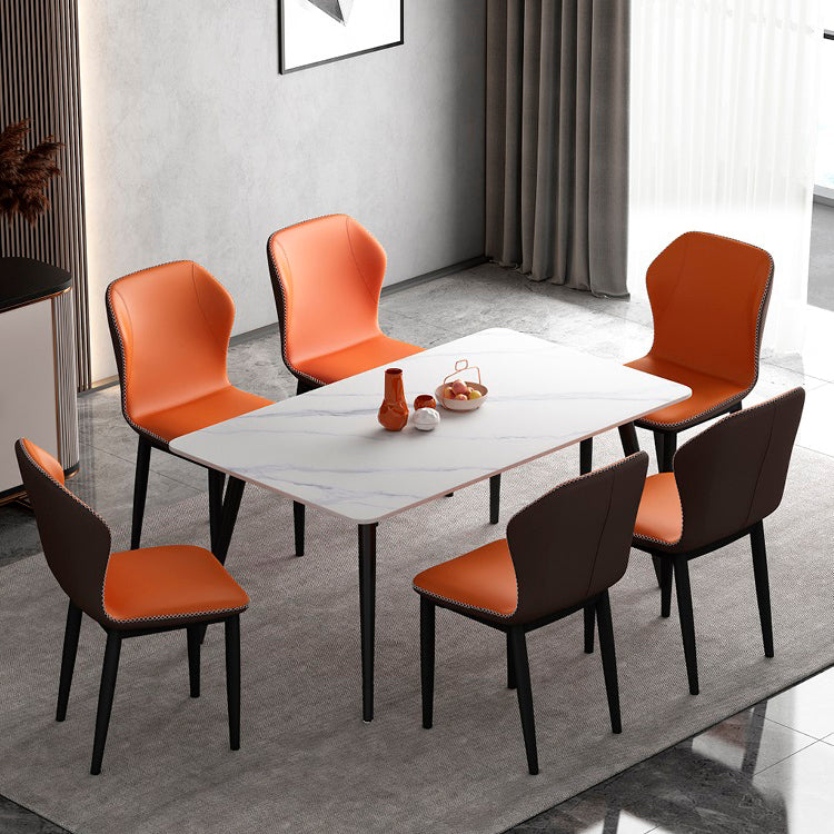 Upholstered Scandinavian Home Side Chair Wingback Matte Finish Dining Chair Clearhalo ' kitchen&dining_furn' 'Dining Chairs' 'Dining Tables & Seating' 'dining_chair' 'furn' 'furn_dining_chair' 'Furniture' 'furniture_dining_chair' 'Kitchen & Dining Furniture' 'kitchen' 3827528