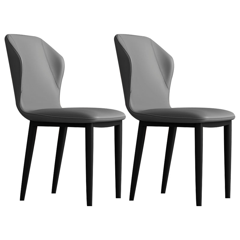 Upholstered Scandinavian Home Side Chair Wingback Matte Finish Dining Chair Dark Gray 2 Piece Set Clearhalo ' kitchen&dining_furn' 'Dining Chairs' 'Dining Tables & Seating' 'dining_chair' 'furn' 'furn_dining_chair' 'Furniture' 'furniture_dining_chair' 'Kitchen & Dining Furniture' 'kitchen' 3827535