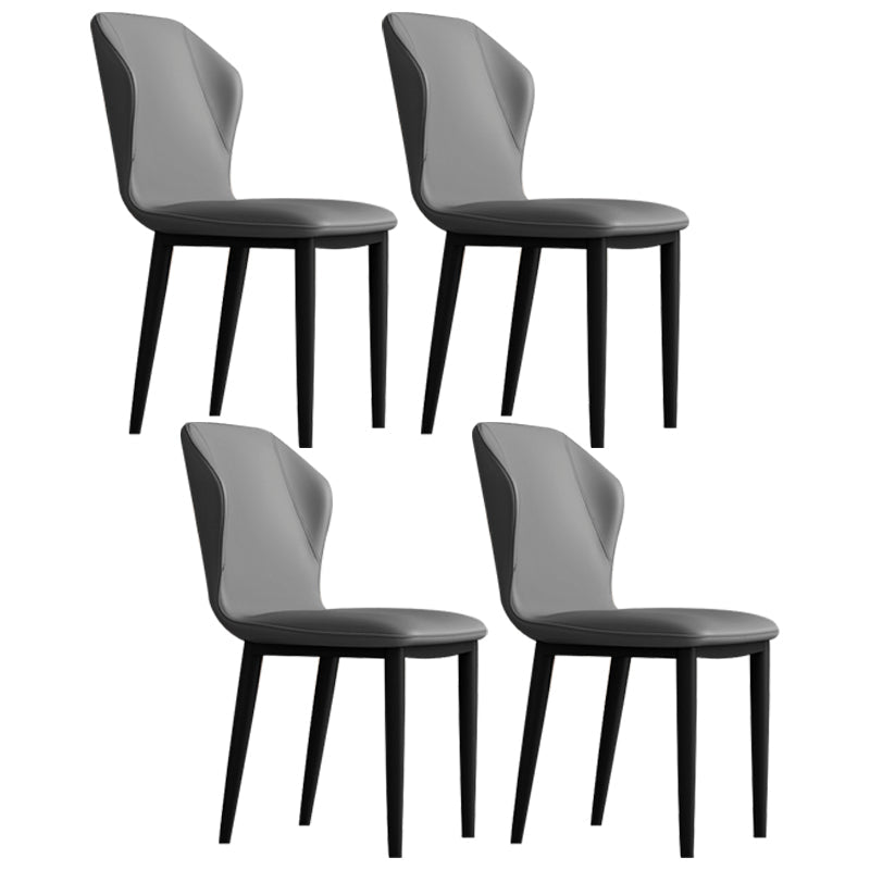 Upholstered Scandinavian Home Side Chair Wingback Matte Finish Dining Chair Dark Gray 4 Piece Set Clearhalo ' kitchen&dining_furn' 'Dining Chairs' 'Dining Tables & Seating' 'dining_chair' 'furn' 'furn_dining_chair' 'Furniture' 'furniture_dining_chair' 'Kitchen & Dining Furniture' 'kitchen' 3827537