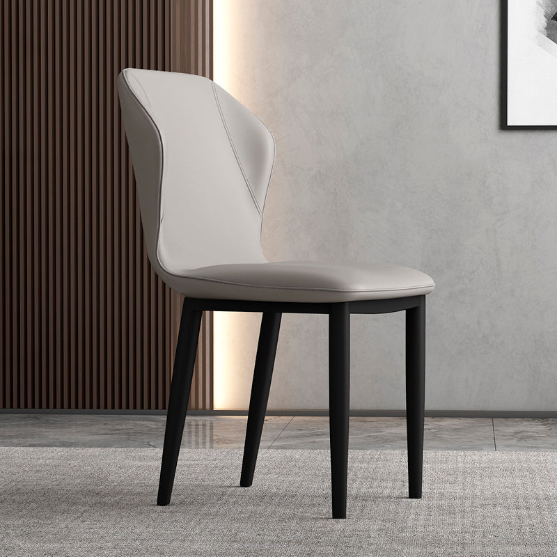 Upholstered Scandinavian Home Side Chair Wingback Matte Finish Dining Chair Light Gray 1 Piece Clearhalo ' kitchen&dining_furn' 'Dining Chairs' 'Dining Tables & Seating' 'dining_chair' 'furn' 'furn_dining_chair' 'Furniture' 'furniture_dining_chair' 'Kitchen & Dining Furniture' 'kitchen' 3827539