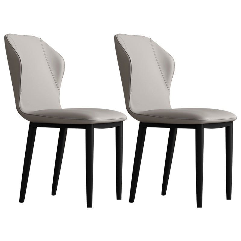 Upholstered Scandinavian Home Side Chair Wingback Matte Finish Dining Chair Light Gray 2 Piece Set Clearhalo ' kitchen&dining_furn' 'Dining Chairs' 'Dining Tables & Seating' 'dining_chair' 'furn' 'furn_dining_chair' 'Furniture' 'furniture_dining_chair' 'Kitchen & Dining Furniture' 'kitchen' 3827540