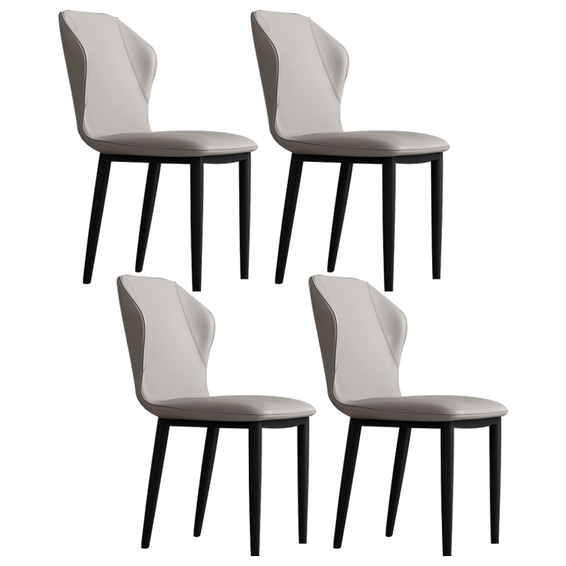 Upholstered Scandinavian Home Side Chair Wingback Matte Finish Dining Chair Light Gray 4 Piece Set Clearhalo ' kitchen&dining_furn' 'Dining Chairs' 'Dining Tables & Seating' 'dining_chair' 'furn' 'furn_dining_chair' 'Furniture' 'furniture_dining_chair' 'Kitchen & Dining Furniture' 'kitchen' 3827542