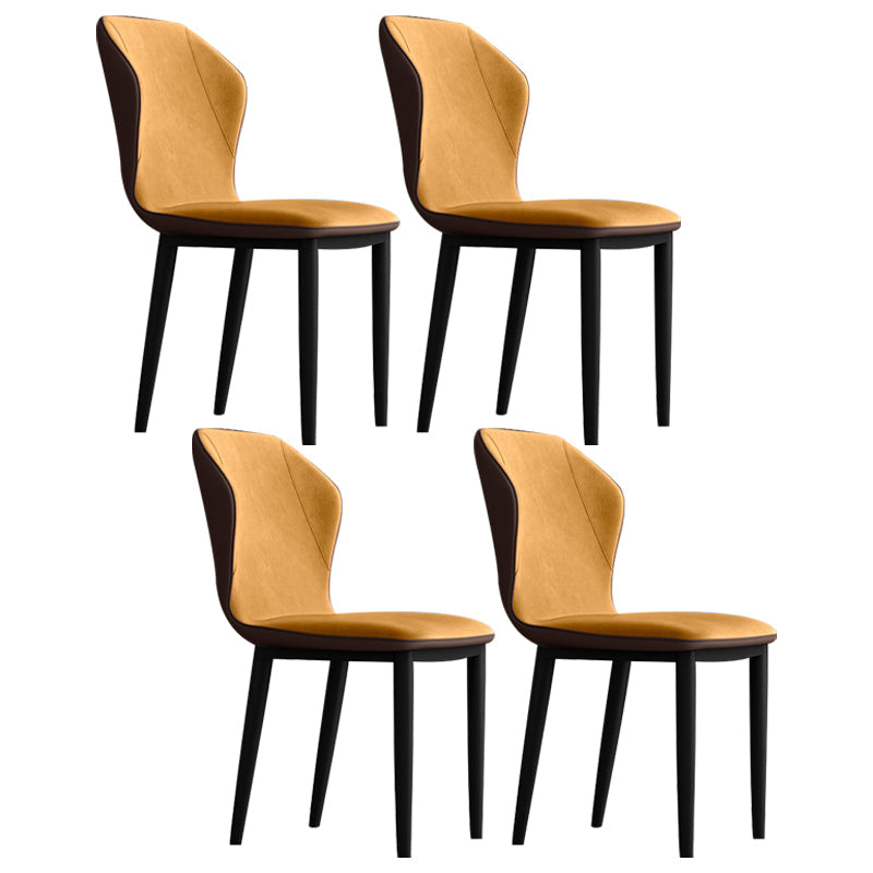 Upholstered Scandinavian Home Side Chair Wingback Matte Finish Dining Chair Yellow 4 Piece Set Clearhalo ' kitchen&dining_furn' 'Dining Chairs' 'Dining Tables & Seating' 'dining_chair' 'furn' 'furn_dining_chair' 'Furniture' 'furniture_dining_chair' 'Kitchen & Dining Furniture' 'kitchen' 3827548