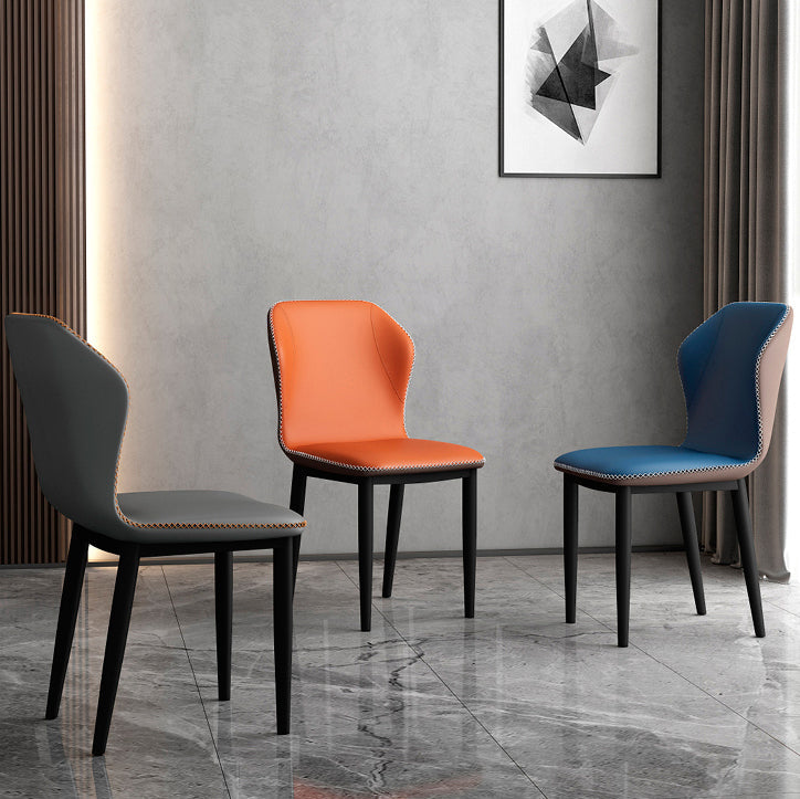 Upholstered Scandinavian Home Side Chair Wingback Matte Finish Dining Chair Clearhalo ' kitchen&dining_furn' 'Dining Chairs' 'Dining Tables & Seating' 'dining_chair' 'furn' 'furn_dining_chair' 'Furniture' 'furniture_dining_chair' 'Kitchen & Dining Furniture' 'kitchen' 3827549
