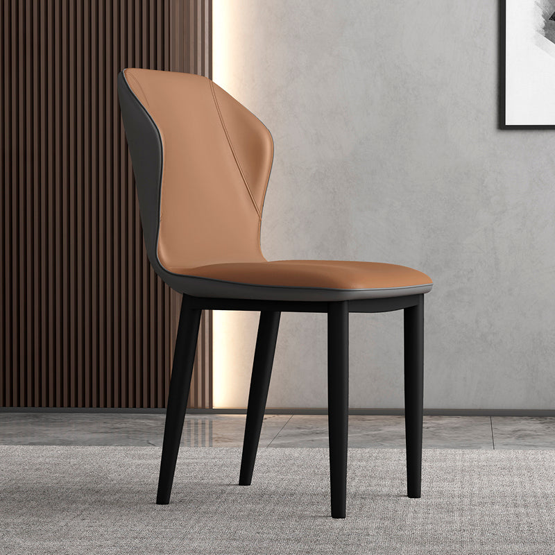 Upholstered Scandinavian Home Side Chair Wingback Matte Finish Dining Chair Khaki 1 Piece Clearhalo ' kitchen&dining_furn' 'Dining Chairs' 'Dining Tables & Seating' 'dining_chair' 'furn' 'furn_dining_chair' 'Furniture' 'furniture_dining_chair' 'Kitchen & Dining Furniture' 'kitchen' 3827561