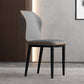 Upholstered Scandinavian Home Side Chair Wingback Matte Finish Dining Chair Smoke Gray 1 Piece Clearhalo ' kitchen&dining_furn' 'Dining Chairs' 'Dining Tables & Seating' 'dining_chair' 'furn' 'furn_dining_chair' 'Furniture' 'furniture_dining_chair' 'Kitchen & Dining Furniture' 'kitchen' 3827564