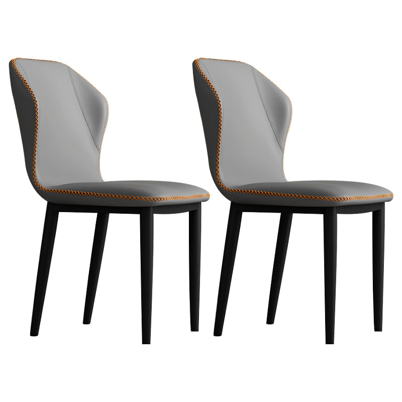 Upholstered Scandinavian Home Side Chair Wingback Matte Finish Dining Chair Smoke Gray 2 Piece Set Clearhalo ' kitchen&dining_furn' 'Dining Chairs' 'Dining Tables & Seating' 'dining_chair' 'furn' 'furn_dining_chair' 'Furniture' 'furniture_dining_chair' 'Kitchen & Dining Furniture' 'kitchen' 3827565