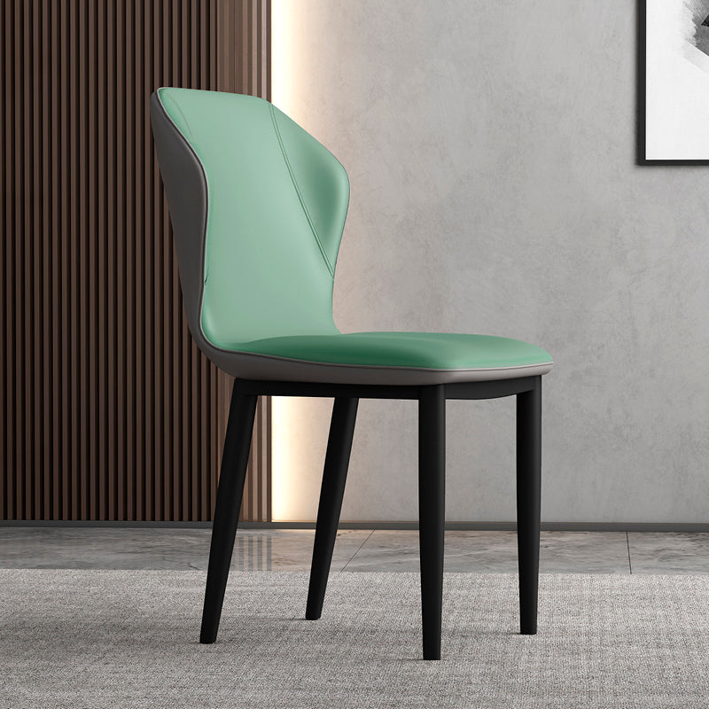 Upholstered Scandinavian Home Side Chair Wingback Matte Finish Dining Chair Gray-Green 1 Piece Clearhalo ' kitchen&dining_furn' 'Dining Chairs' 'Dining Tables & Seating' 'dining_chair' 'furn' 'furn_dining_chair' 'Furniture' 'furniture_dining_chair' 'Kitchen & Dining Furniture' 'kitchen' 3827570