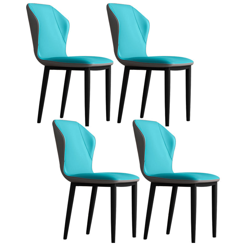 Upholstered Scandinavian Home Side Chair Wingback Matte Finish Dining Chair Lake Blue 4 Piece Set Clearhalo ' kitchen&dining_furn' 'Dining Chairs' 'Dining Tables & Seating' 'dining_chair' 'furn' 'furn_dining_chair' 'Furniture' 'furniture_dining_chair' 'Kitchen & Dining Furniture' 'kitchen' 3827575