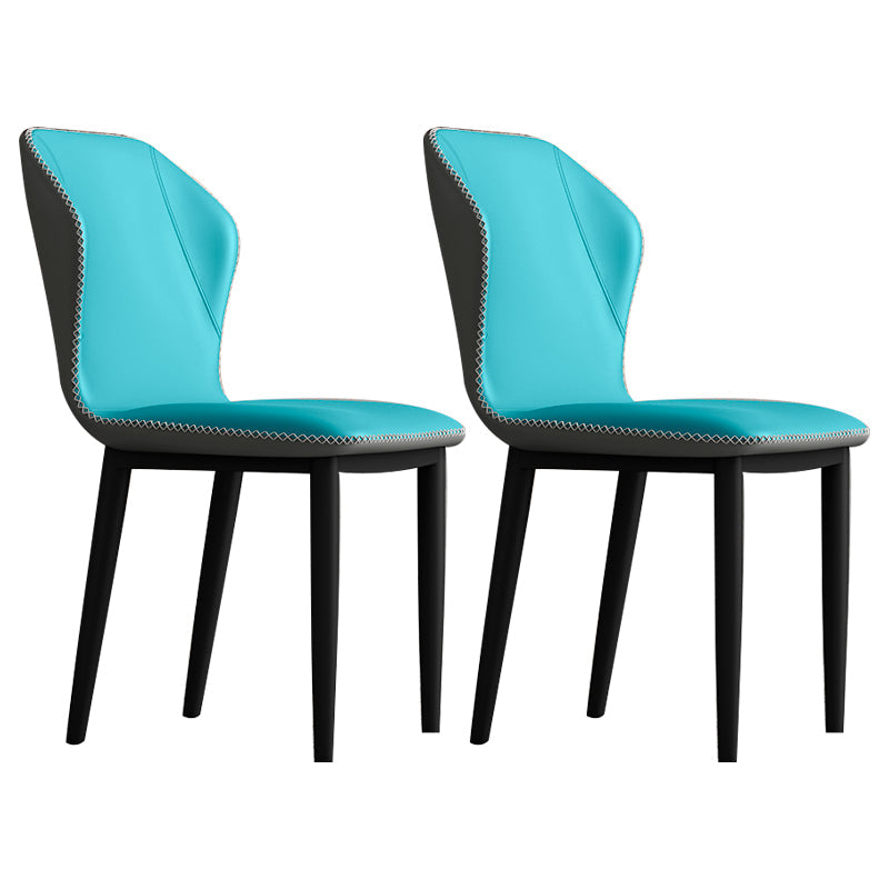 Upholstered Scandinavian Home Side Chair Wingback Matte Finish Dining Chair Denim Blue 2 Piece Set Clearhalo ' kitchen&dining_furn' 'Dining Chairs' 'Dining Tables & Seating' 'dining_chair' 'furn' 'furn_dining_chair' 'Furniture' 'furniture_dining_chair' 'Kitchen & Dining Furniture' 'kitchen' 3827577