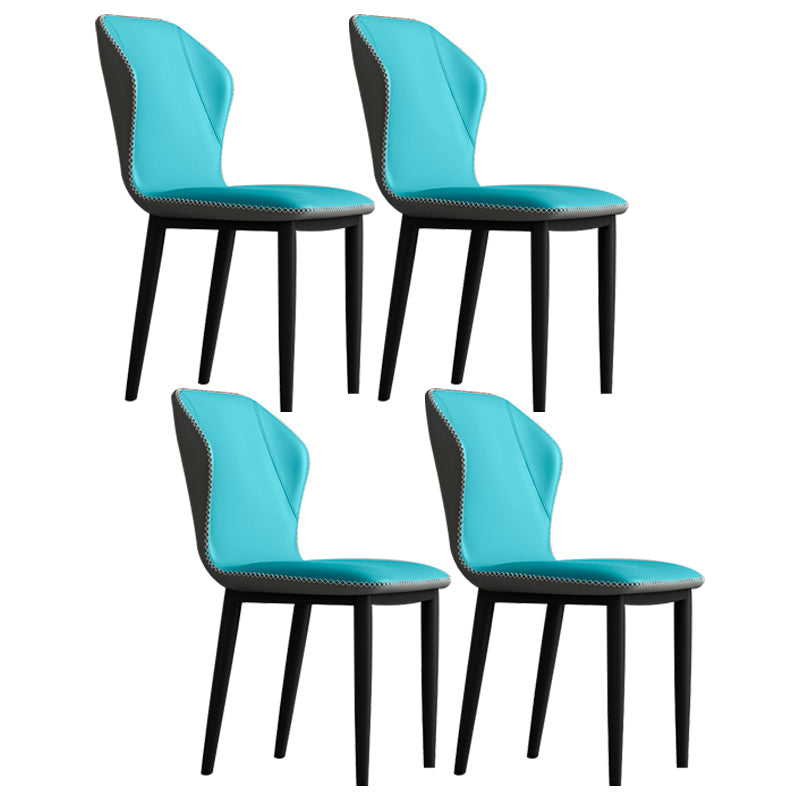 Upholstered Scandinavian Home Side Chair Wingback Matte Finish Dining Chair Denim Blue 4 Piece Set Clearhalo ' kitchen&dining_furn' 'Dining Chairs' 'Dining Tables & Seating' 'dining_chair' 'furn' 'furn_dining_chair' 'Furniture' 'furniture_dining_chair' 'Kitchen & Dining Furniture' 'kitchen' 3827578