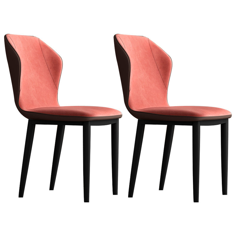 Upholstered Scandinavian Home Side Chair Wingback Matte Finish Dining Chair Orange Red 2 Piece Set Clearhalo ' kitchen&dining_furn' 'Dining Chairs' 'Dining Tables & Seating' 'dining_chair' 'furn' 'furn_dining_chair' 'Furniture' 'furniture_dining_chair' 'Kitchen & Dining Furniture' 'kitchen' 3827580