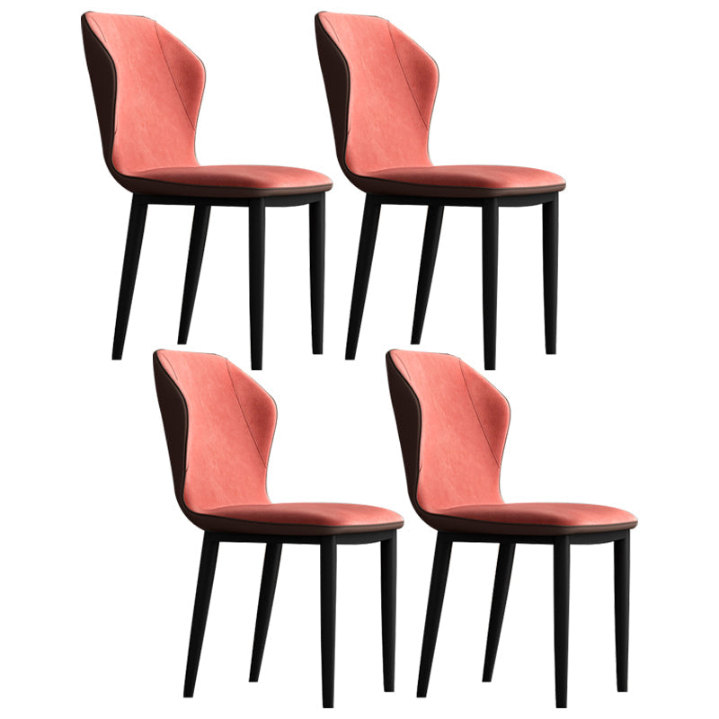 Upholstered Scandinavian Home Side Chair Wingback Matte Finish Dining Chair Orange Red 4 Piece Set Clearhalo ' kitchen&dining_furn' 'Dining Chairs' 'Dining Tables & Seating' 'dining_chair' 'furn' 'furn_dining_chair' 'Furniture' 'furniture_dining_chair' 'Kitchen & Dining Furniture' 'kitchen' 3827581