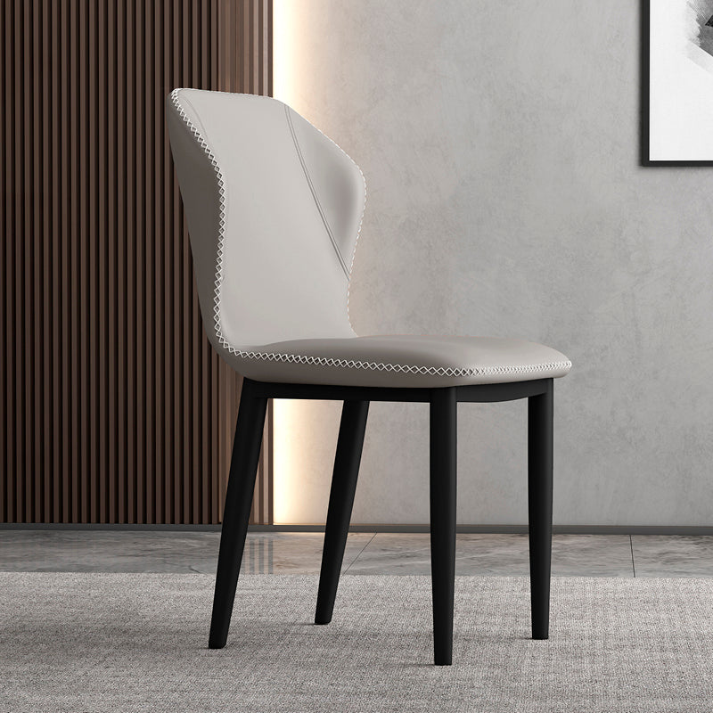 Upholstered Scandinavian Home Side Chair Wingback Matte Finish Dining Chair Silver Gray 1 Piece Clearhalo ' kitchen&dining_furn' 'Dining Chairs' 'Dining Tables & Seating' 'dining_chair' 'furn' 'furn_dining_chair' 'Furniture' 'furniture_dining_chair' 'Kitchen & Dining Furniture' 'kitchen' 3827582