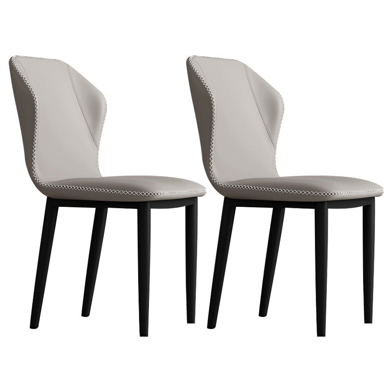 Upholstered Scandinavian Home Side Chair Wingback Matte Finish Dining Chair Silver Gray 2 Piece Set Clearhalo ' kitchen&dining_furn' 'Dining Chairs' 'Dining Tables & Seating' 'dining_chair' 'furn' 'furn_dining_chair' 'Furniture' 'furniture_dining_chair' 'Kitchen & Dining Furniture' 'kitchen' 3827583