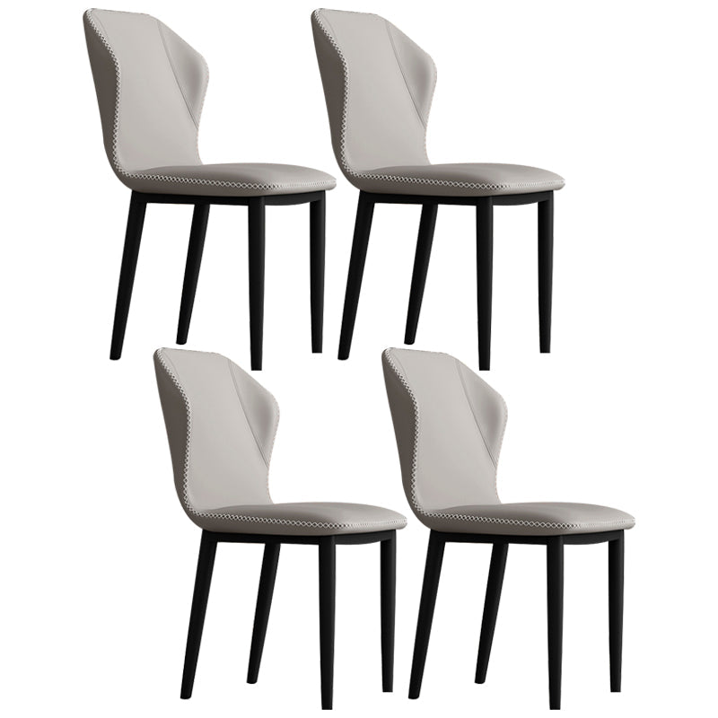 Upholstered Scandinavian Home Side Chair Wingback Matte Finish Dining Chair Silver Gray 4 Piece Set Clearhalo ' kitchen&dining_furn' 'Dining Chairs' 'Dining Tables & Seating' 'dining_chair' 'furn' 'furn_dining_chair' 'Furniture' 'furniture_dining_chair' 'Kitchen & Dining Furniture' 'kitchen' 3827584