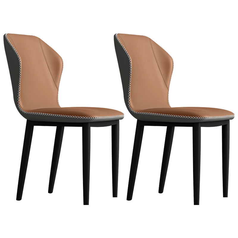 Upholstered Scandinavian Home Side Chair Wingback Matte Finish Dining Chair Dark Khaki 2 Piece Set Clearhalo ' kitchen&dining_furn' 'Dining Chairs' 'Dining Tables & Seating' 'dining_chair' 'furn' 'furn_dining_chair' 'Furniture' 'furniture_dining_chair' 'Kitchen & Dining Furniture' 'kitchen' 3827586