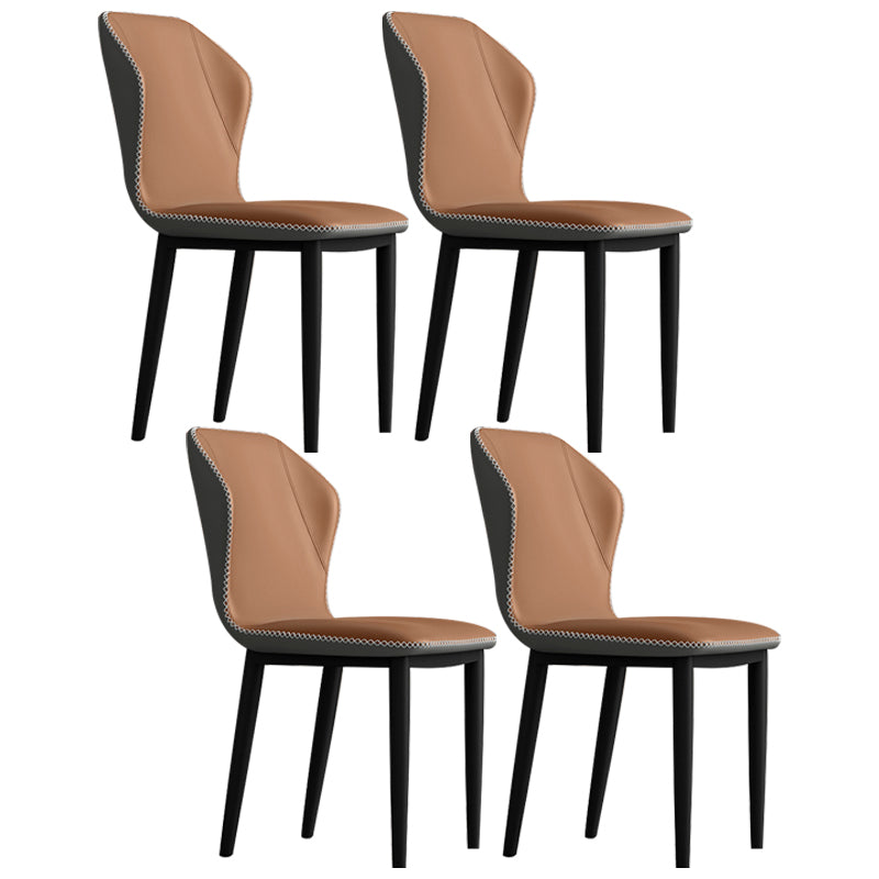 Upholstered Scandinavian Home Side Chair Wingback Matte Finish Dining Chair Dark Khaki 4 Piece Set Clearhalo ' kitchen&dining_furn' 'Dining Chairs' 'Dining Tables & Seating' 'dining_chair' 'furn' 'furn_dining_chair' 'Furniture' 'furniture_dining_chair' 'Kitchen & Dining Furniture' 'kitchen' 3827587