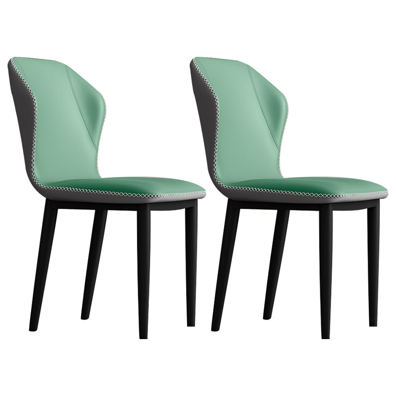 Upholstered Scandinavian Home Side Chair Wingback Matte Finish Dining Chair Green-Black 2 Piece Set Clearhalo ' kitchen&dining_furn' 'Dining Chairs' 'Dining Tables & Seating' 'dining_chair' 'furn' 'furn_dining_chair' 'Furniture' 'furniture_dining_chair' 'Kitchen & Dining Furniture' 'kitchen' 3827589