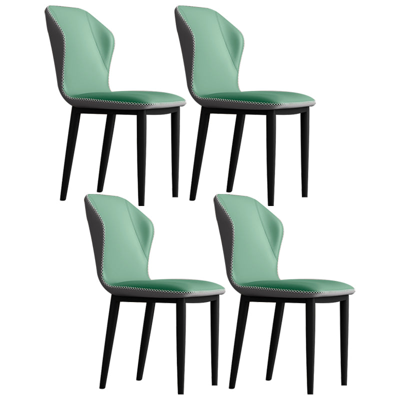 Upholstered Scandinavian Home Side Chair Wingback Matte Finish Dining Chair Green-Black 4 Piece Set Clearhalo ' kitchen&dining_furn' 'Dining Chairs' 'Dining Tables & Seating' 'dining_chair' 'furn' 'furn_dining_chair' 'Furniture' 'furniture_dining_chair' 'Kitchen & Dining Furniture' 'kitchen' 3827590